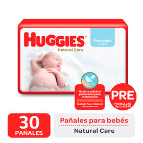 PAÑAL HUGGIES NATURAL CARE Prematuro x30